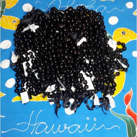 30 Pcs Best Quality 32" BLACK Kukui Nut Necklaces Leis Wholesale 