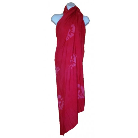 Plus Size Sarong Hibiscus Flowers PINK