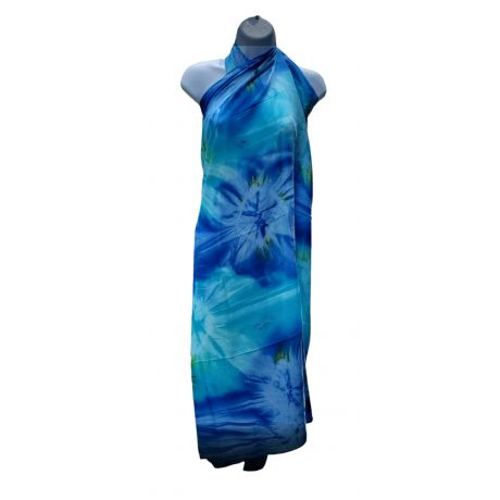 Plus Size Tie Dye Sarong BLUE