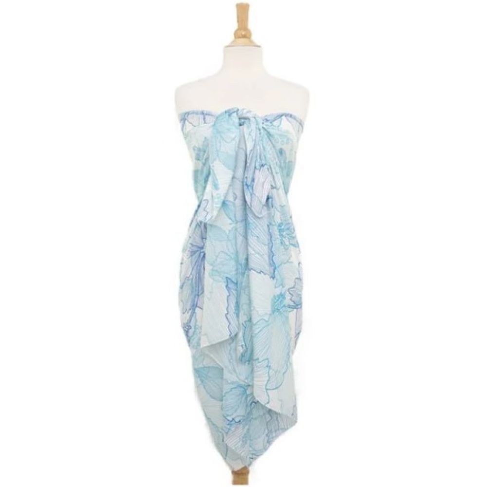 Sarong  Ice - Blue Hibiscus
