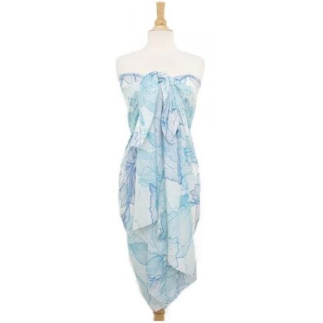 Sarong  Ice - Blue Hibiscus