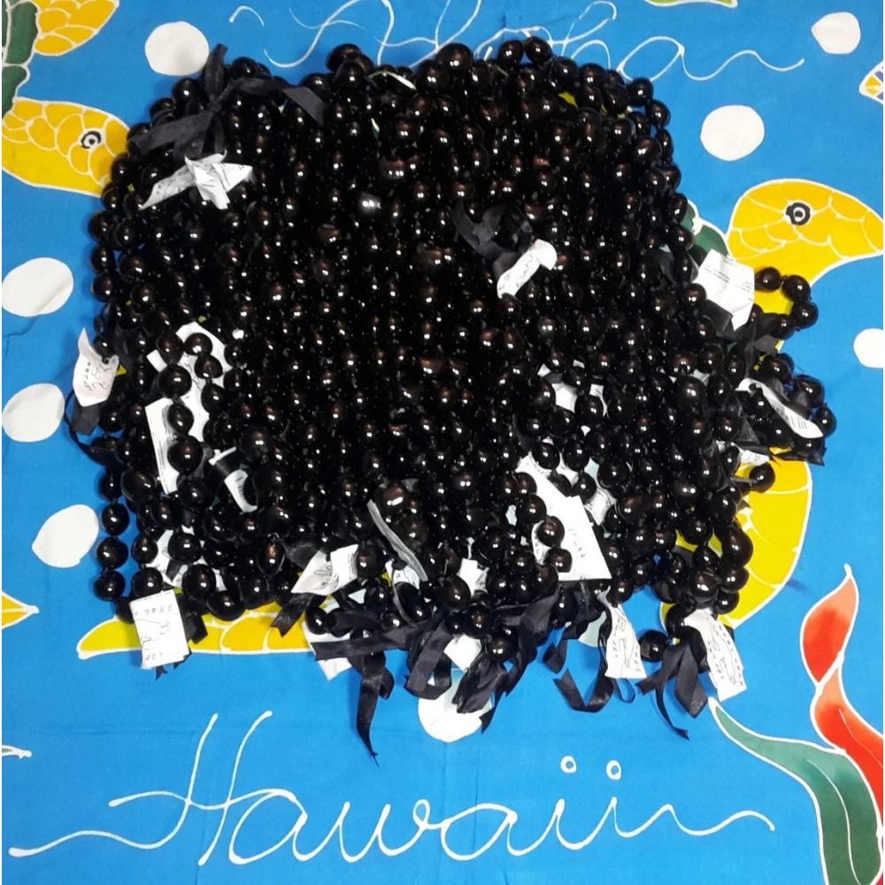 100 Pcs Best Quality 32" BLACK Kukui Nut Necklaces Leis Wholesale