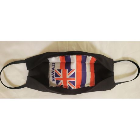 Made in Hawaii Soft Fabric 100% Cotton Pleated Face Mask w/ Hawaiian Flag