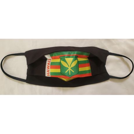 Made in Hawaii Soft Fabric 100% Cotton Pleated Face Mask w/ Hawaiian Flag