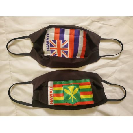 Made in Hawaii Soft Fabric 100% Cotton Pleated Face Mask w/ Hawaiian Flag