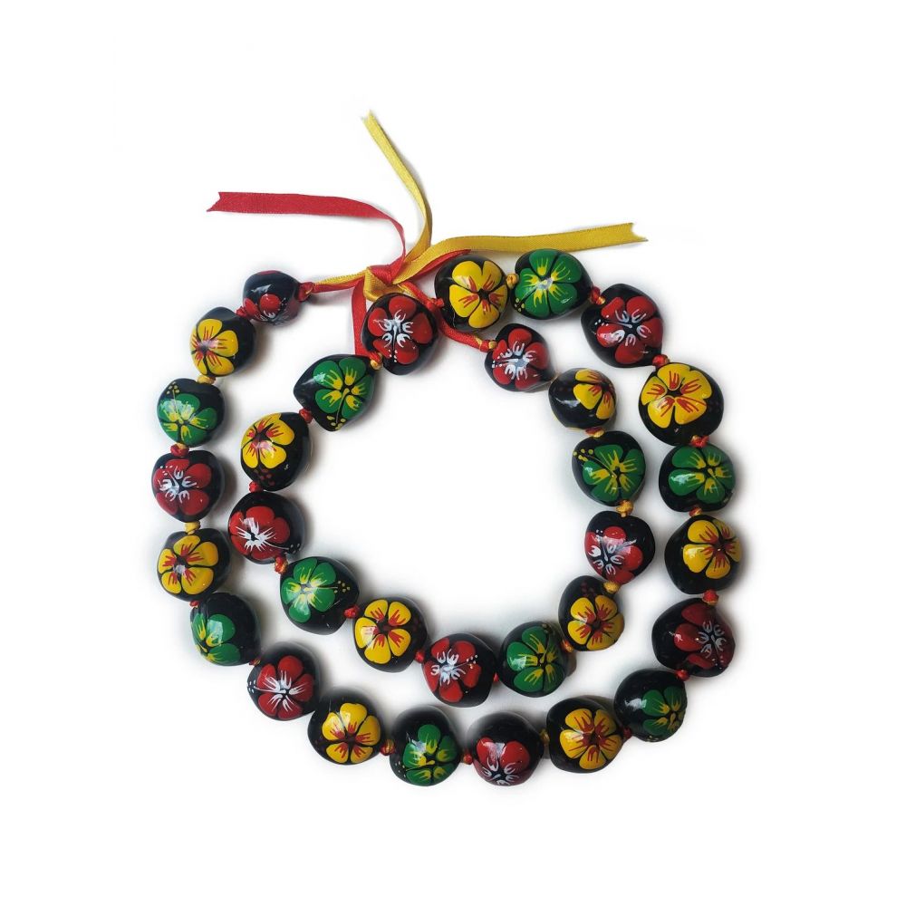 32 Best Quality Hawaii Hibiscus Flower Kukui Nut Necklace Leiy Multi1