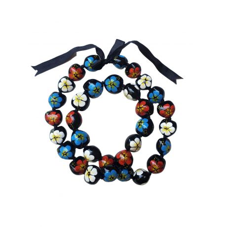 32 Best Quality Hawaii Hibiscus Flower Kukui Nut Necklace Leiy Multi4