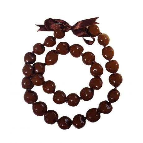 Kukui Nut Necklace Lei Hawaiian Wedding Luau Graduation Light Brown
