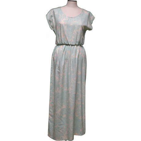 23LD-828G- Kohala Forest Green Full Length Short Sleeve Hawaiian