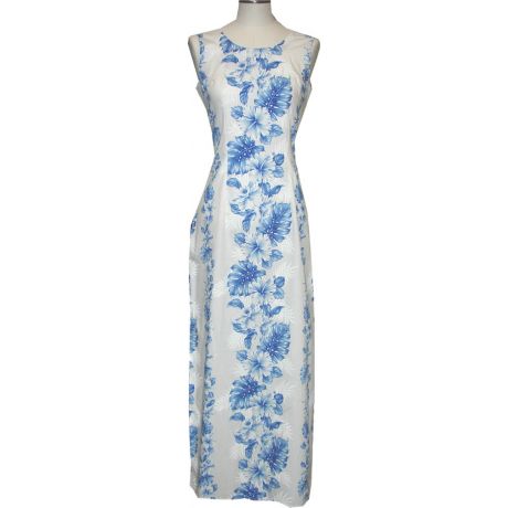 2LD-434 WNBHawaiian Long Dress 100% Cotton Poplin Made In Hawaii