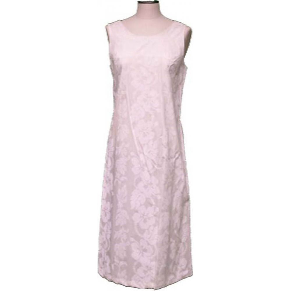 4D-213 W Hibiscus Panel White Summer Dress