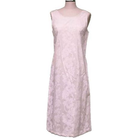 4D-213 W Hibiscus Panel White Summer Dress