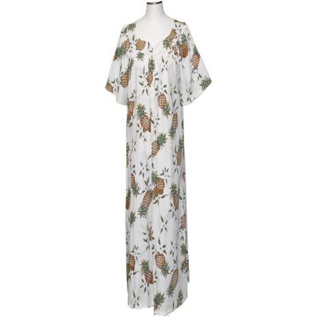 5M-410W-Pineapple Cotton Hawaiian Muumuu Dress
