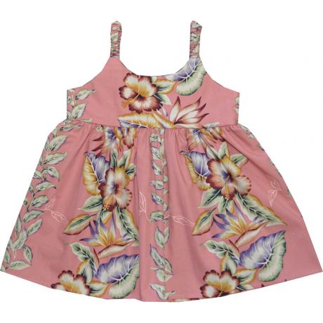 7KD-535CO-Vintage Anthurium Design Hawaiian Kid Dress