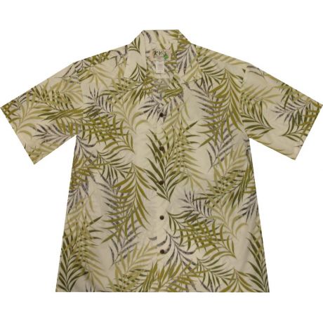 AL-423W - Palm Leaf White Aloha Shirt