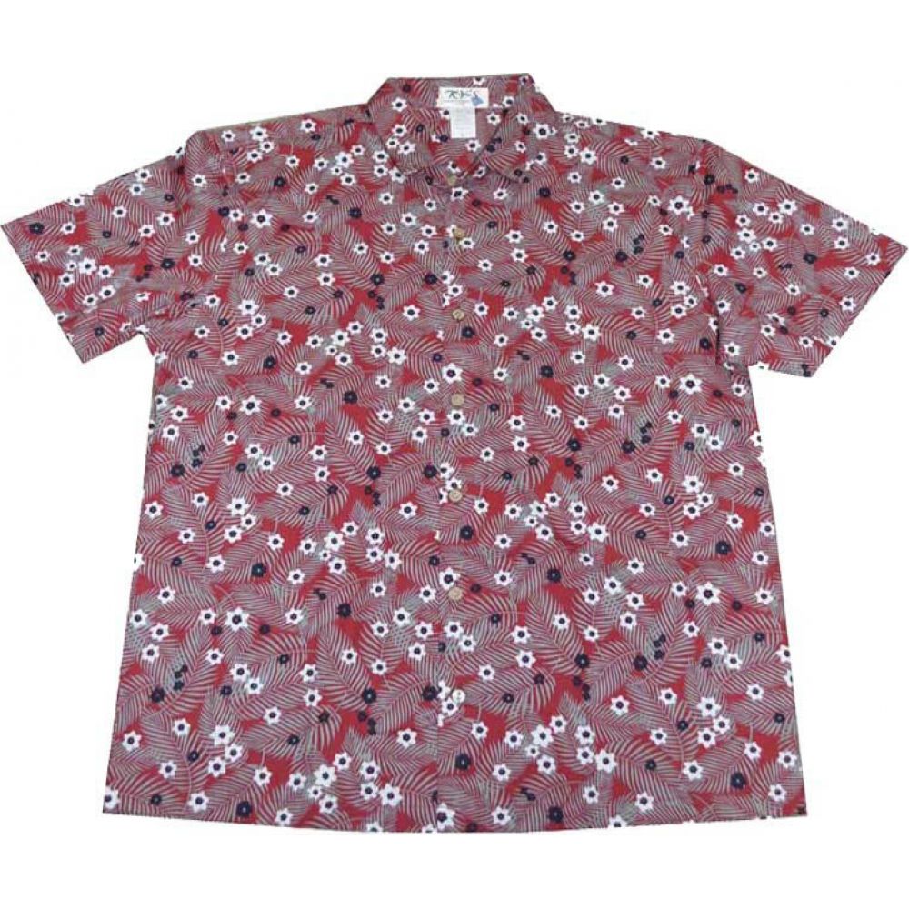 ALS-531R- Wahiawa Tropical Red Slim Fit Hawaiian Shirt