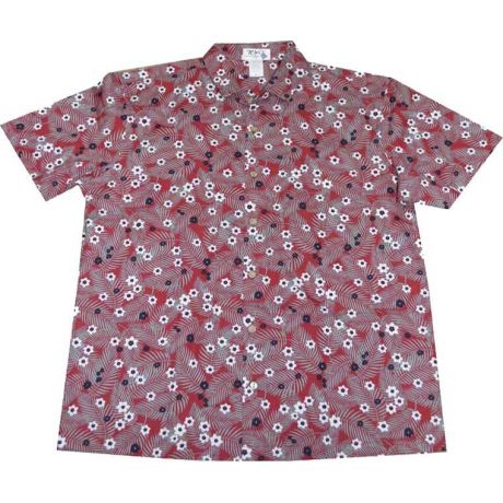 ALS-531R- Wahiawa Tropical Red Slim Fit Hawaiian Shirt
