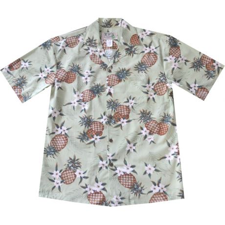 AL410G - Pineapple Green Aloha Shirt