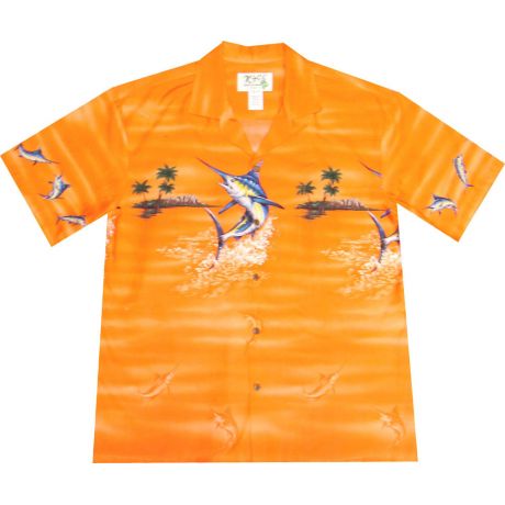 AL-448 OR Marlin-Island-Chest-Band-Orange-Hawaiian-Shirt