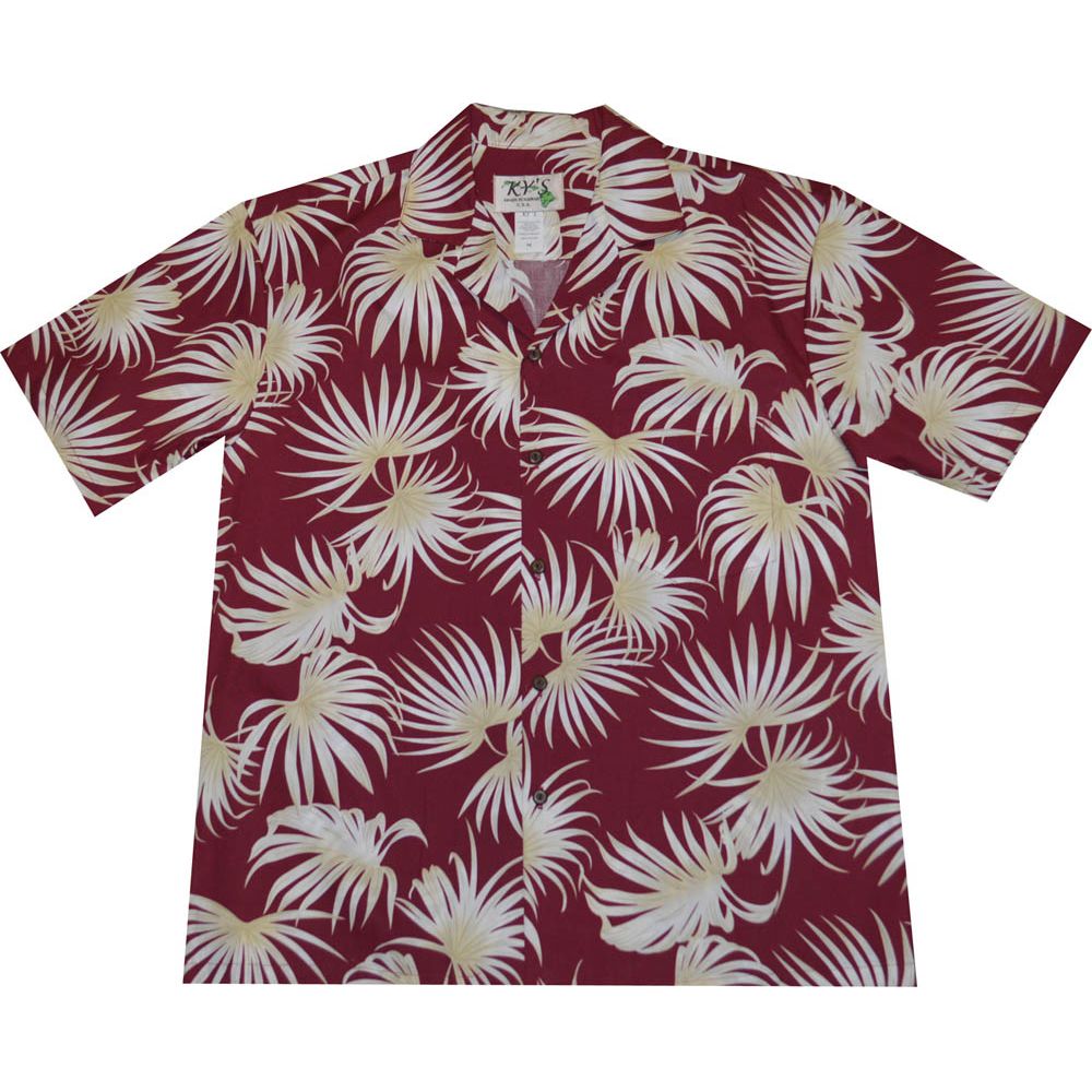 AL512R -Palm Leaf Red Aloha Shirt