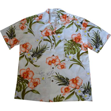 AL829W-Big and Tall Mens Akupu Orchid Rayon Hawaiian Shirt