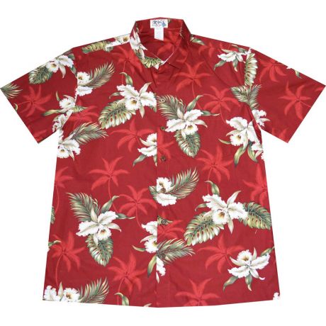 ALS-413 R- Classic Orchid Slim Fit Hawaiian Shirt