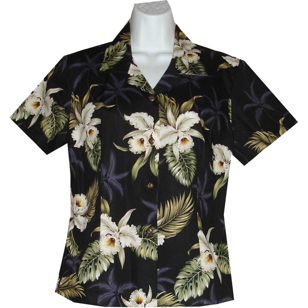 GAL-413B - Cotton WoMens Aloha Blouse Classic Orchid