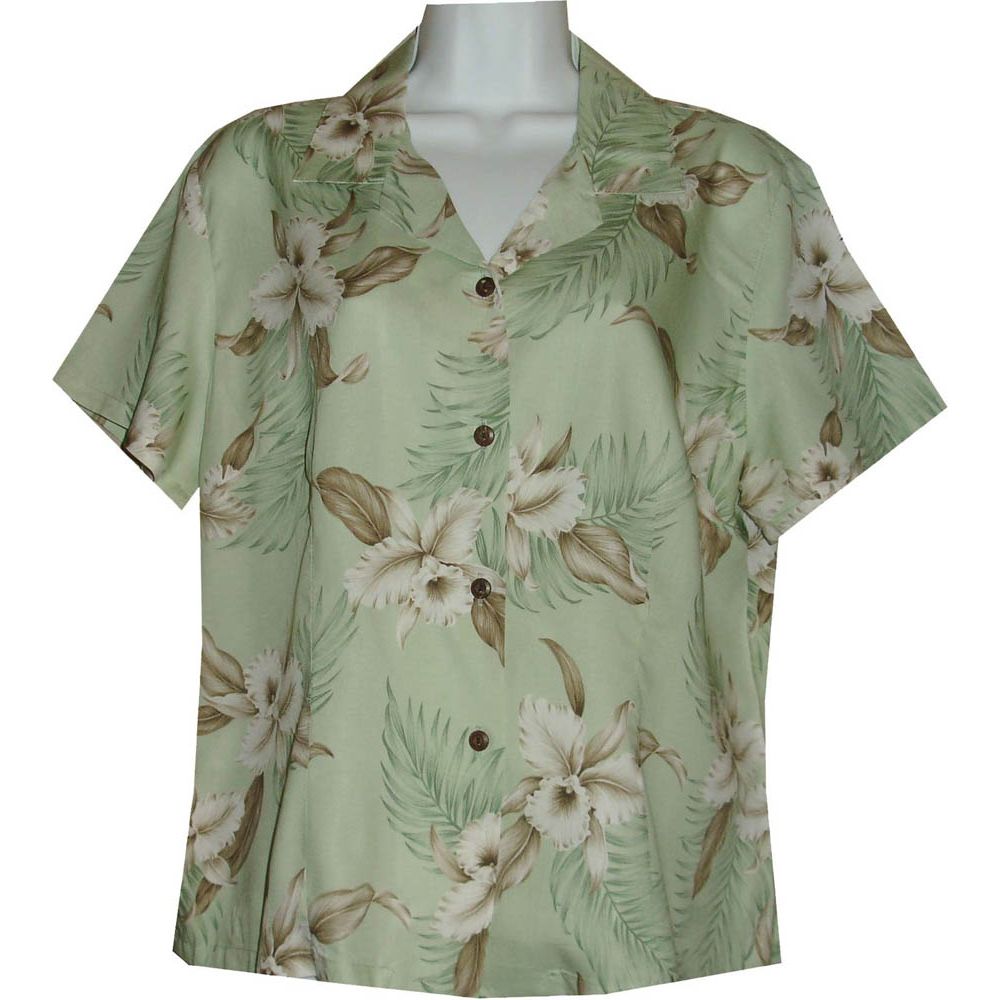 GAL-809G- Rayon WoMens Aloha Blouse Lulumahu Orchid