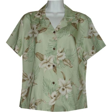 GAL-809G- Rayon WoMens Aloha Blouse Lulumahu Orchid