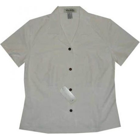 GAL-901 W - Tropical Palm Silk WoMens Aloha Blouse