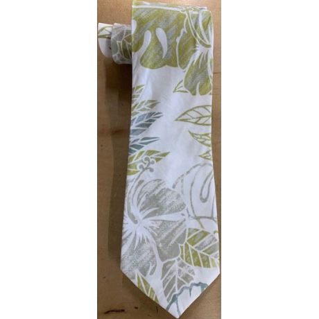 T-523-  Vintage Monstera Neck tie Hawaiian Print
