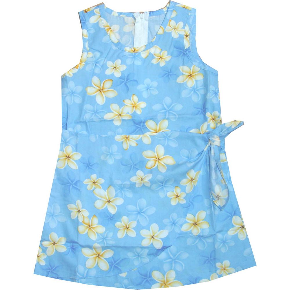KD-417 BL - Little Girl Hawaiian Sarong Dress