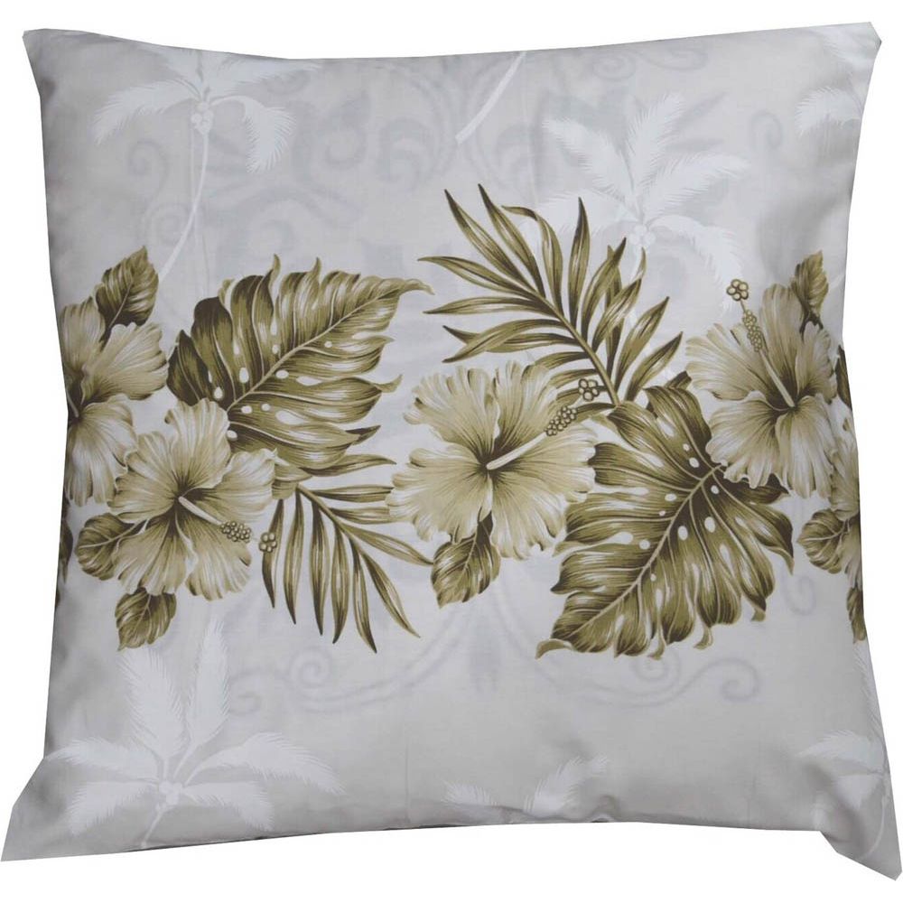 PL412W-Vintage Hibiscus White Pillow Case