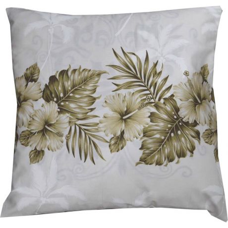 PL412W-Vintage Hibiscus White Pillow Case