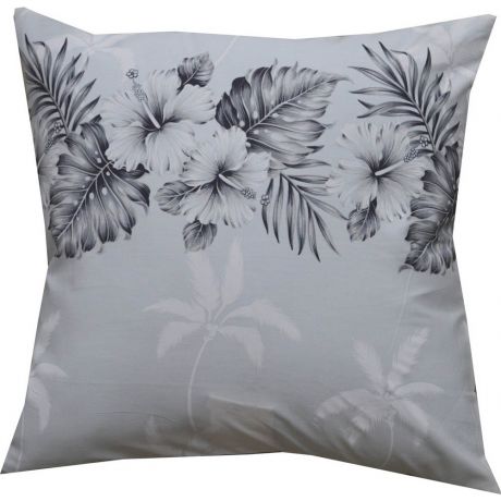 PL412WB-Vintage Hibiscus White-Black Pillow Case