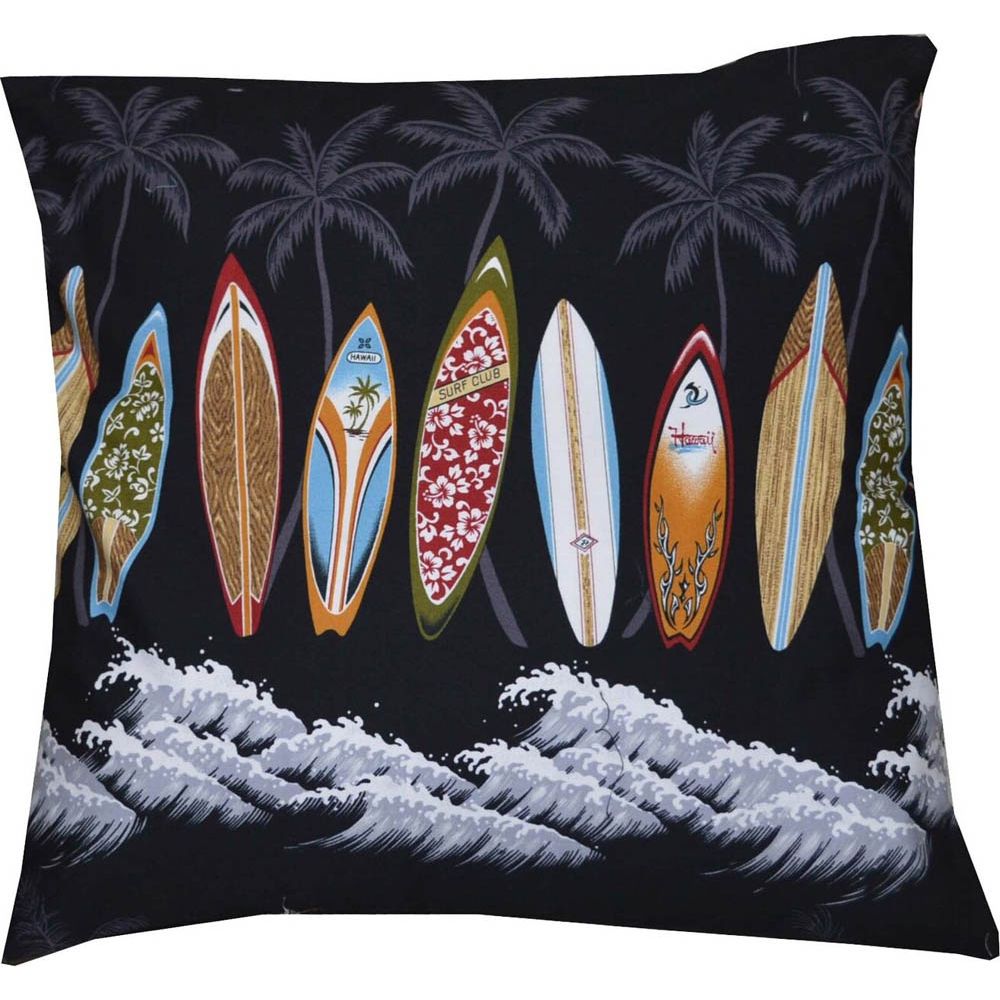 PL415B-Surf Board Black Pillow Case