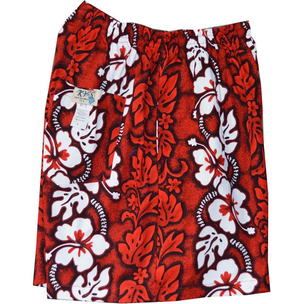 SH-213R-Walking Shorts Men Hawaiian Print