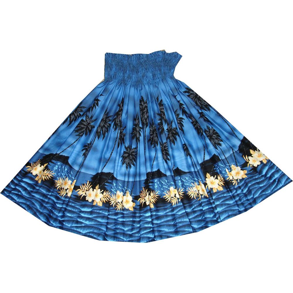 SK428NB- Hawaiian Traditional Hula Skirt Palm Tree Beach Royal