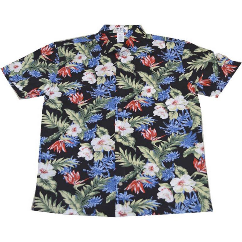 ALS-529B - Bird Of Paradise Slim Fit Shorts Sleeve Button Up Haw