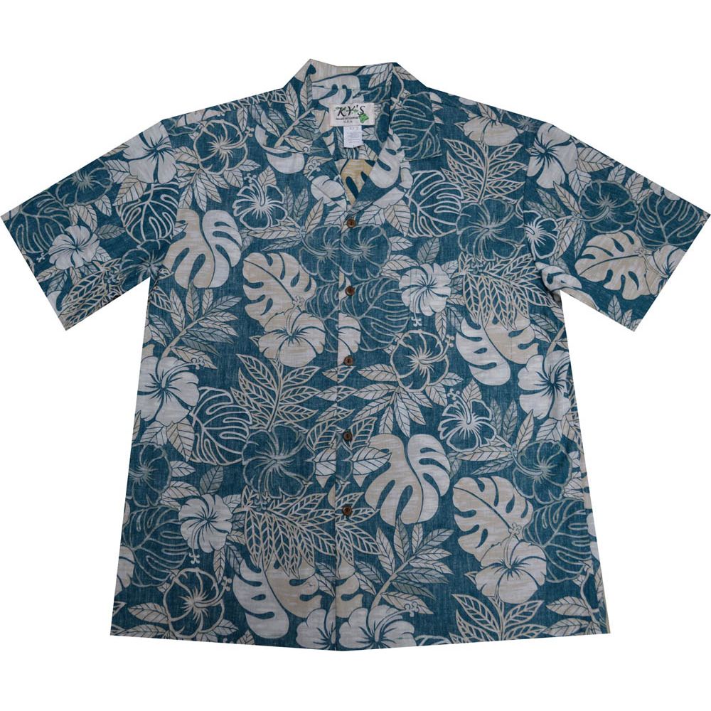 AL-523G- Vintage Monstera Green Aloha Shirt