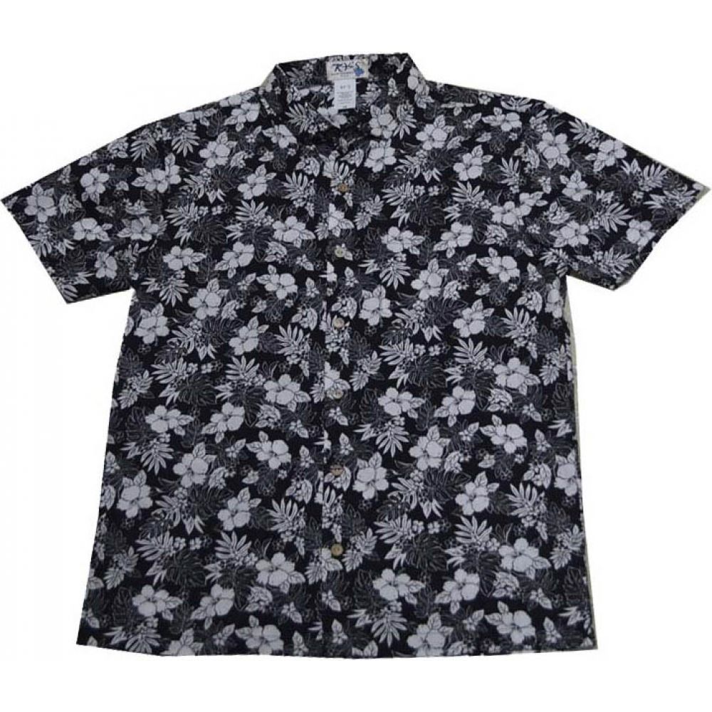 ALS-527B- White Hibiscus  Slim Fit Short Sleeve Button-Up Hawaii