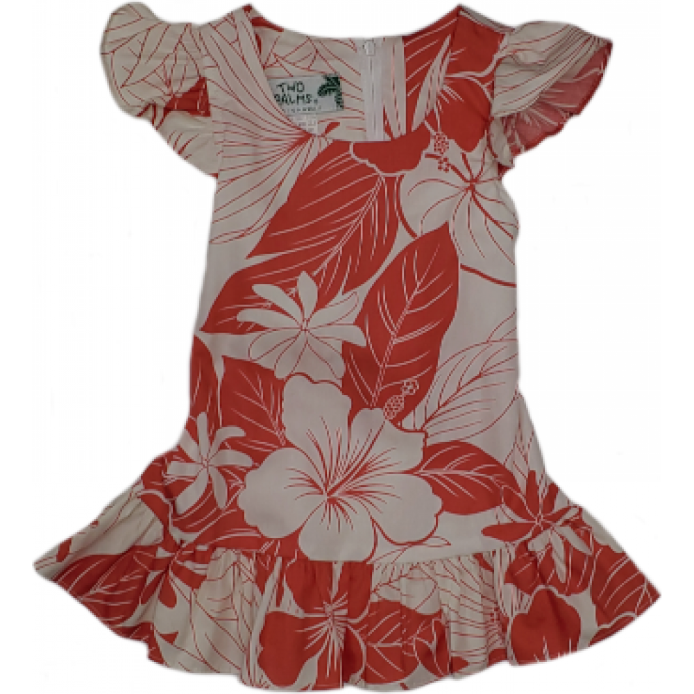 Girls Hawaii Dress Lanai Coral