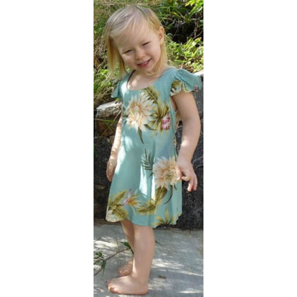 Girls Hawaiian Dress Ceres in Green