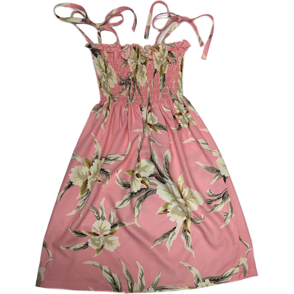 Girls Elastic Tube Top Dress Retro Orchid Pink