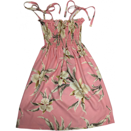 Girls Elastic Tube Top Dress Retro Orchid Pink