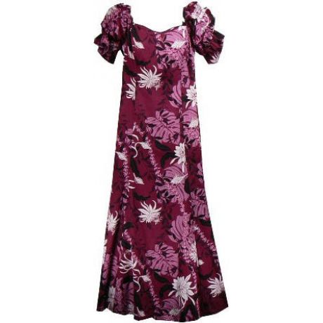 Long Hawaiian Dress Makapuu Purple 2003C