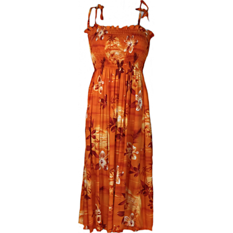 Tube Top Dress Moonlight Scenic Orange