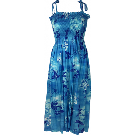 Tube Top Dress Moonlight Scenic Blue