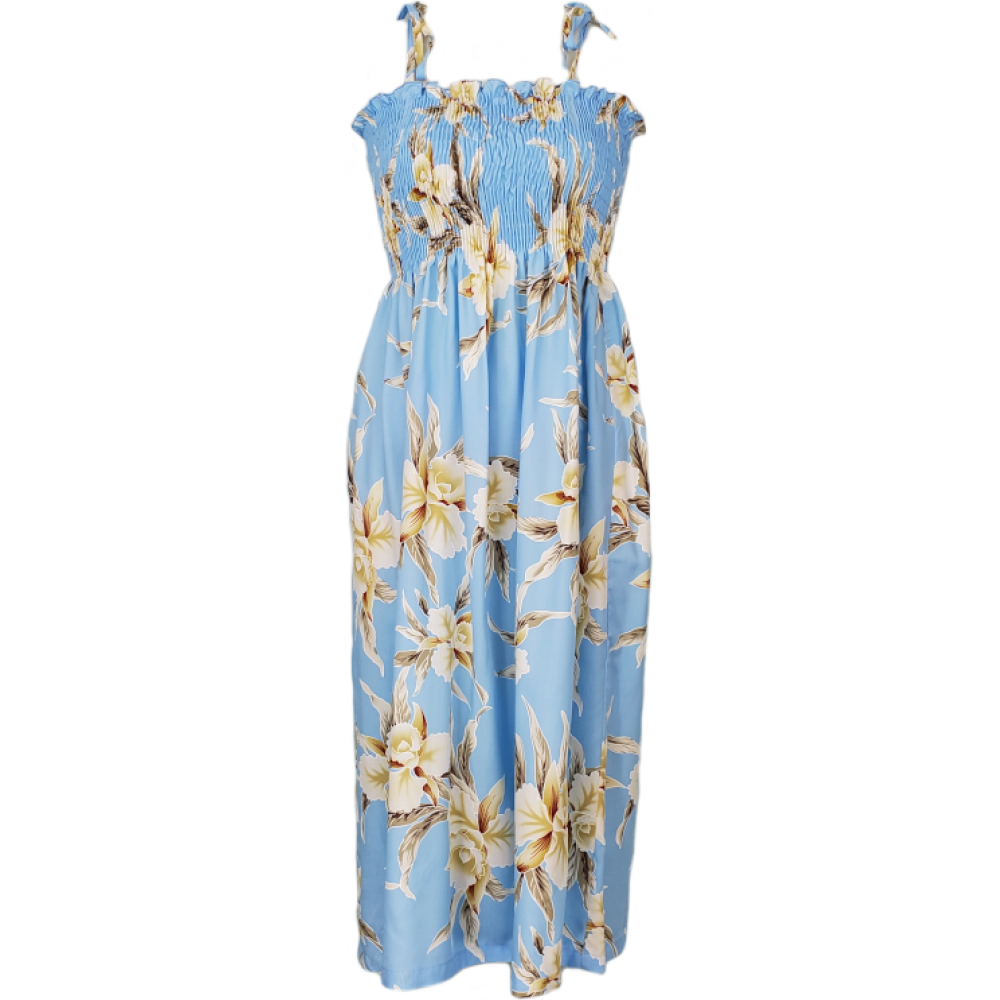 Tube Top Dress Retro Orchid Light Blue
