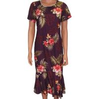 Hawaiian Dress Fern Hibiscus Purple 701-3R-FH-Purple